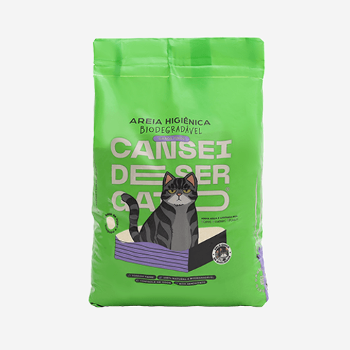 Areia Higiênica Biodegradável Cansei de Ser Gato Grãos Finos 10kg