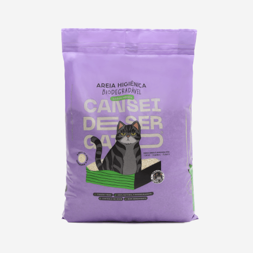 Areia Higiênica Biodegradável Cansei de Ser Gato Grãos Médios 2kg